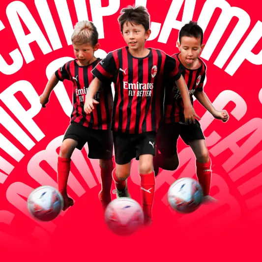 AC Milan Academy Junior Camp - I calciatori del Milan Christian Pulisic, Filippo Terracciano e Mike Maignan