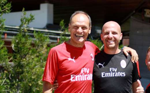 Walter De Vecchi, AC Milan supervisor, with a Sporteventi staff member at the AC Milan Academy Camp