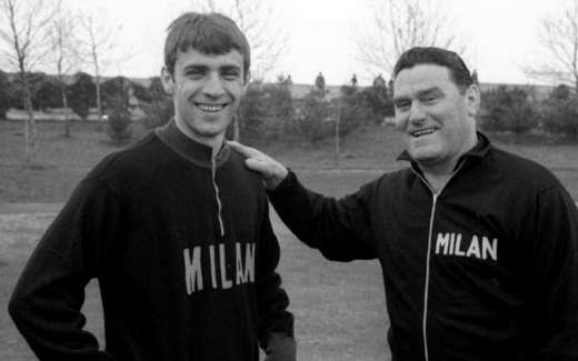 Pierino Prati played in AC Milan for coach Nereo Rocco