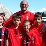 Pietro Vierchowod with the children of the AC Milan Academy Camp