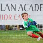 Goalkeeper save in the AC Milan football summer camp