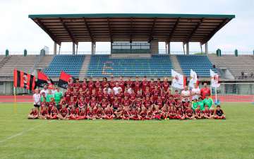 I giovani calciatori del Milan Junior Camp nello Stadio di Jesolo (Venezia)
