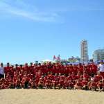 I ragazzi dell'AC Milan Junior Camp in spiaggia a Jesolo Lido (Venezia)