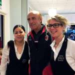 Pierino Prati, allenatore dell'AC Milan Junior Camp, con lo staff delll'albergo di Jesolo Lido (Venezia)