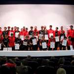 Awards ceremony of the kids who attended the AC Milan Academy Camp in Asiago
