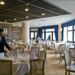 Dining room of the Hotel Alaska in Cortina in the Dolomites