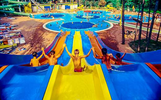 Water slide at the Bella Italia tourist village in Lignano Sabbiadoro