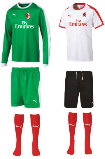 Maglia e pantaloncini del kit portiere AC Milan Junior Camp