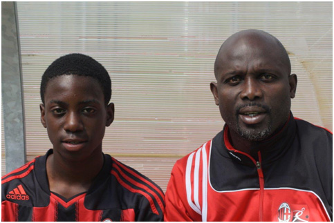 Timothy Weah in the AC Milan Junior Camp