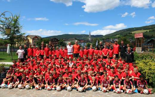 AC Milan Camp boy and girls in the Asiago Plateau