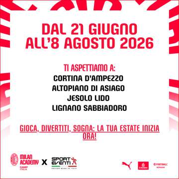AC Milan Camp per l'Estate 2026