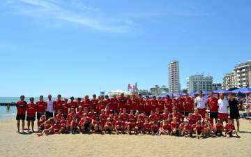 The youth of the AC Milan Academy Camp on the beach in Jesolo Lido (Venice)