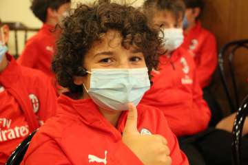 Boy with mask in the AC Milan Academy Junior Camp