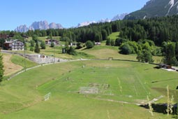 Soccer Field in Cortina d'Ampezzo under the ski jumping hill