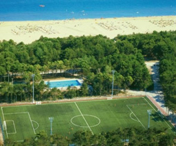 Soccer football field in Lignano Sabbiadoro near the seaside